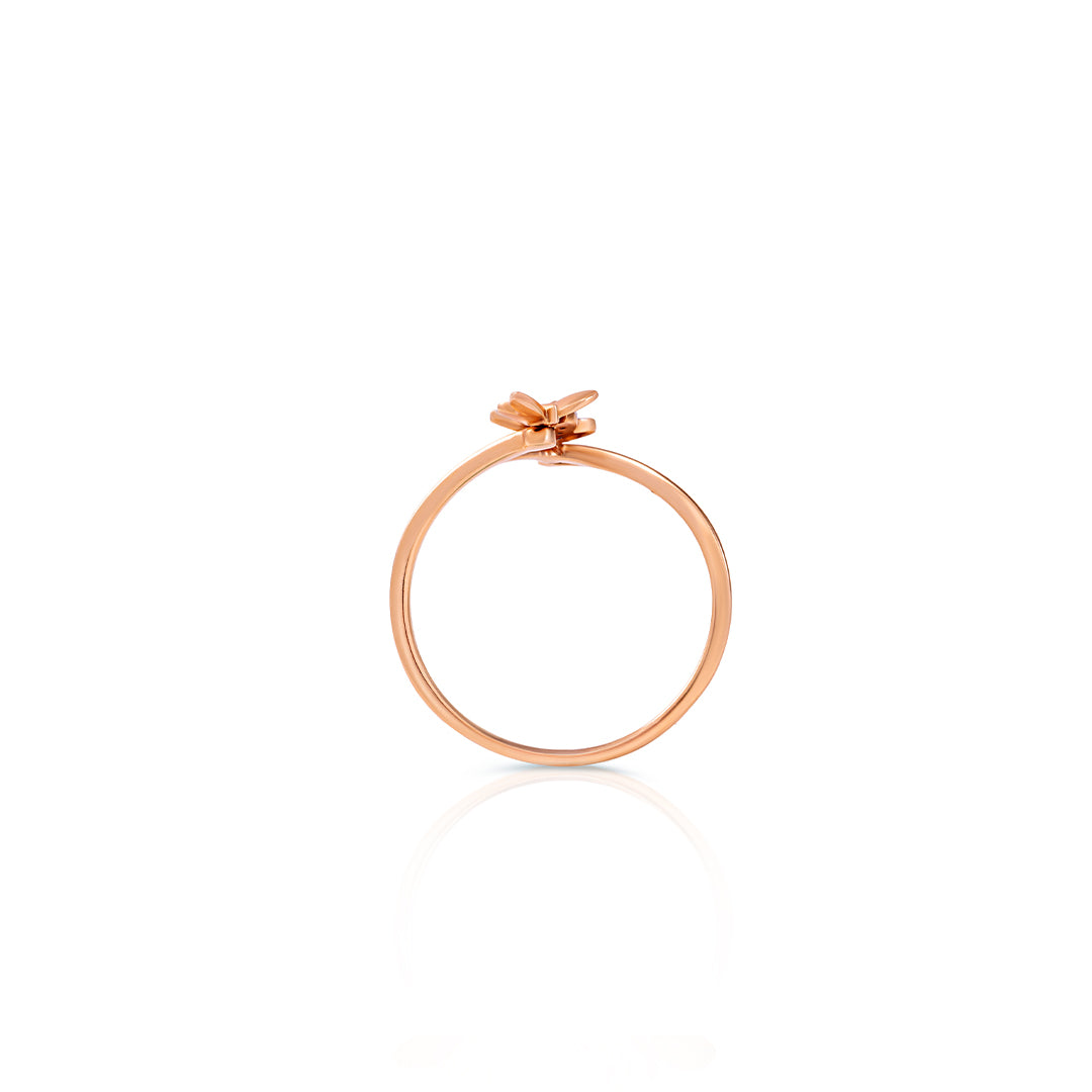 Butterfly Diamond Ring in Rose Gold – Elegant Open Design for Women