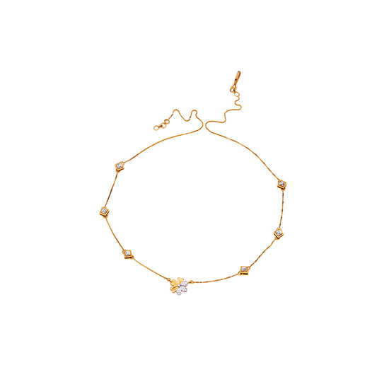 Dhruva Collection: Diamond Flower Station Necklace