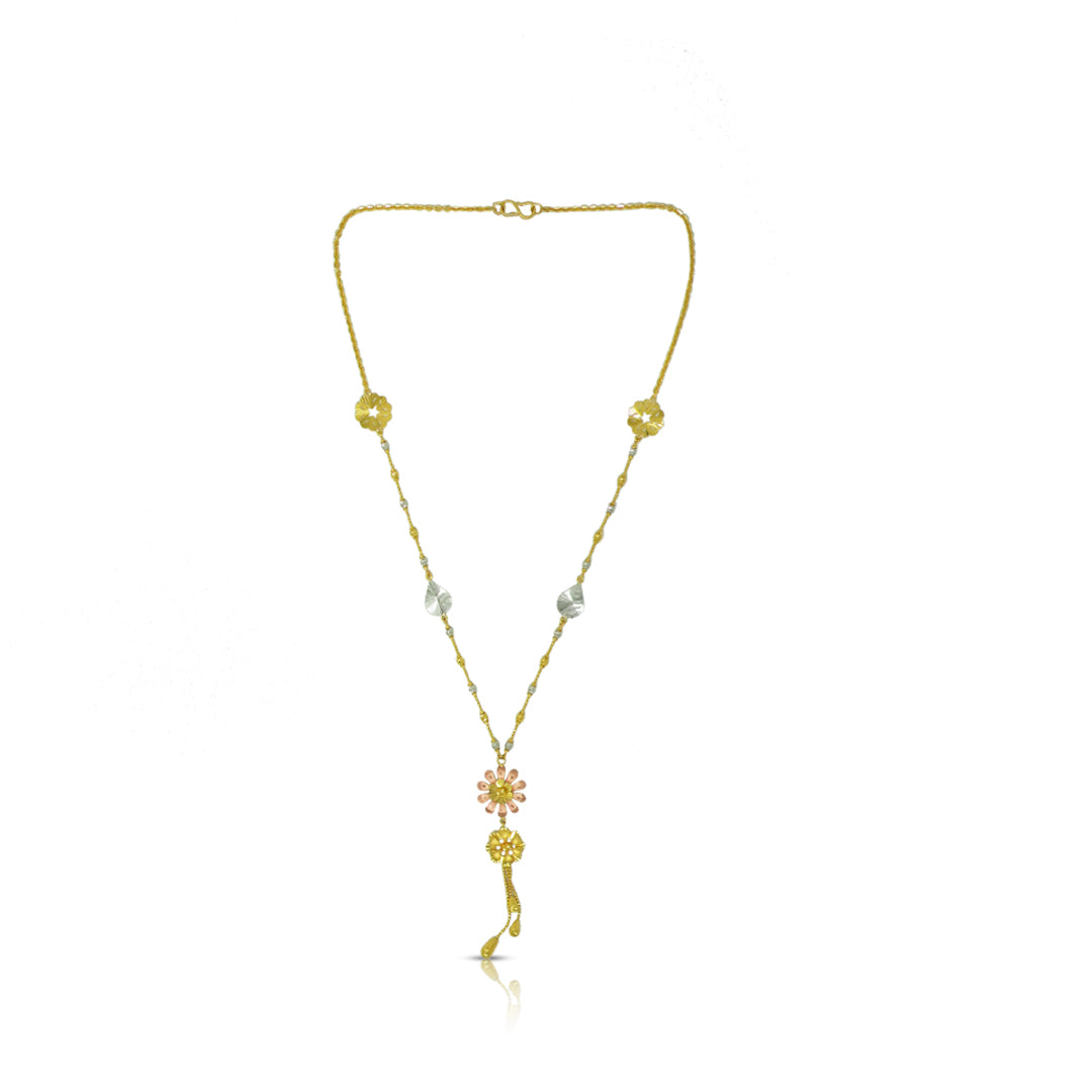 Triple floral Gold Necklace