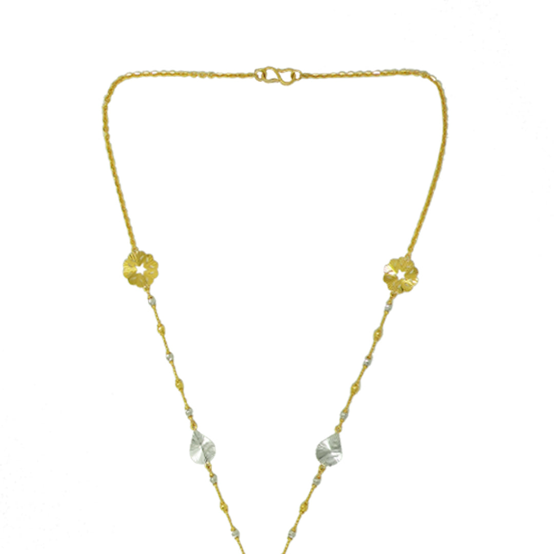 Triple floral Gold Necklace