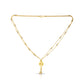 Elegant Double-Layer Gold Bead Chain with Floral Pendant