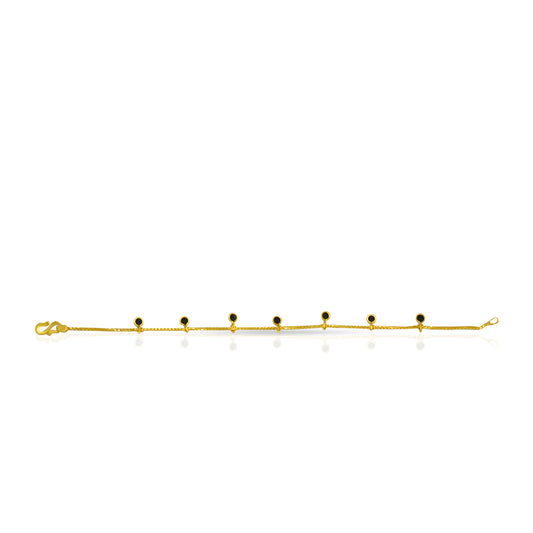 Elegant Gold Black Bead Bracelet (Traditional Lightweight Design)