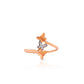 Butterfly Diamond Ring in Rose Gold – Elegant Open Design for Women