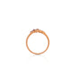 18K Rose Gold Double Heart Design Ring with Stone for Women