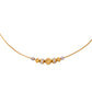 Minimalist 5-Bead Station Necklace in Two-Tone Gold
